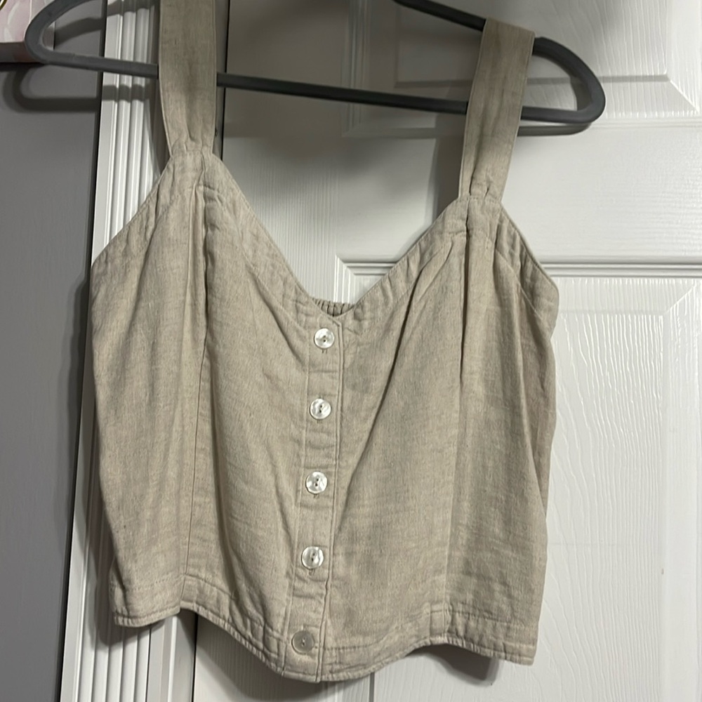 Tan Abercrombie & fitch top